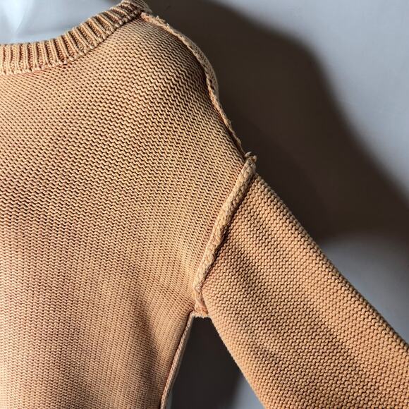 NYLAND Chunky Knit Pullover Crewneck Sweater Faded Orange - Picture 4 of 16